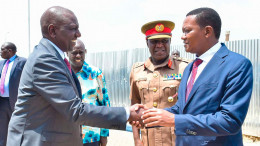 File image of President Ruto and Foreign Affairs CS Alfred Mutua.